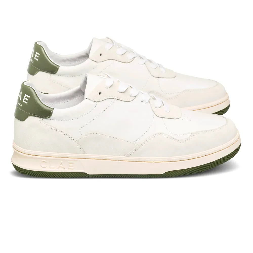 CLAE ELFORD SNEAKERS - WHITE LEATHER OLIVE