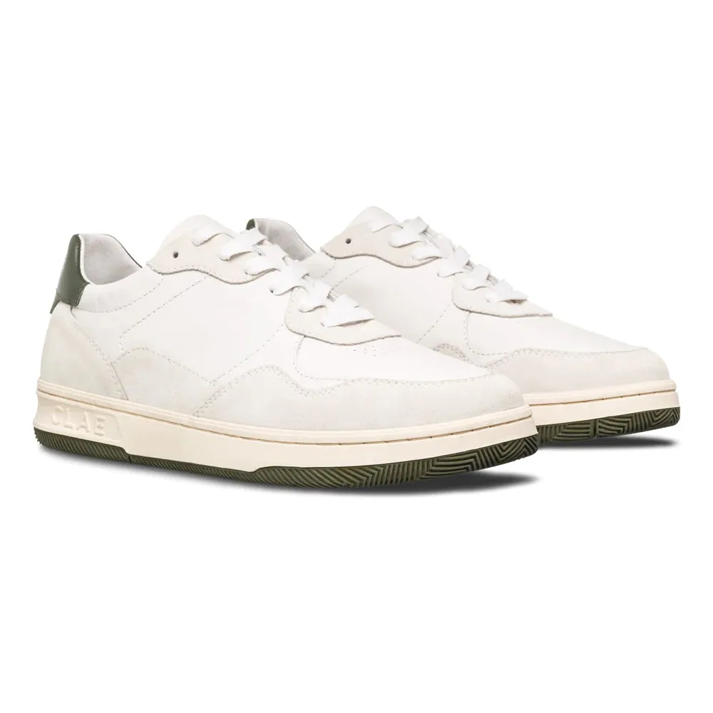 CLAE ELFORD SNEAKERS - WHITE LEATHER OLIVE