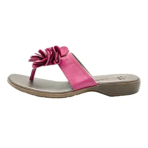 Clarks Floral Strap Flat Sandals Leather Pink Colour For Women