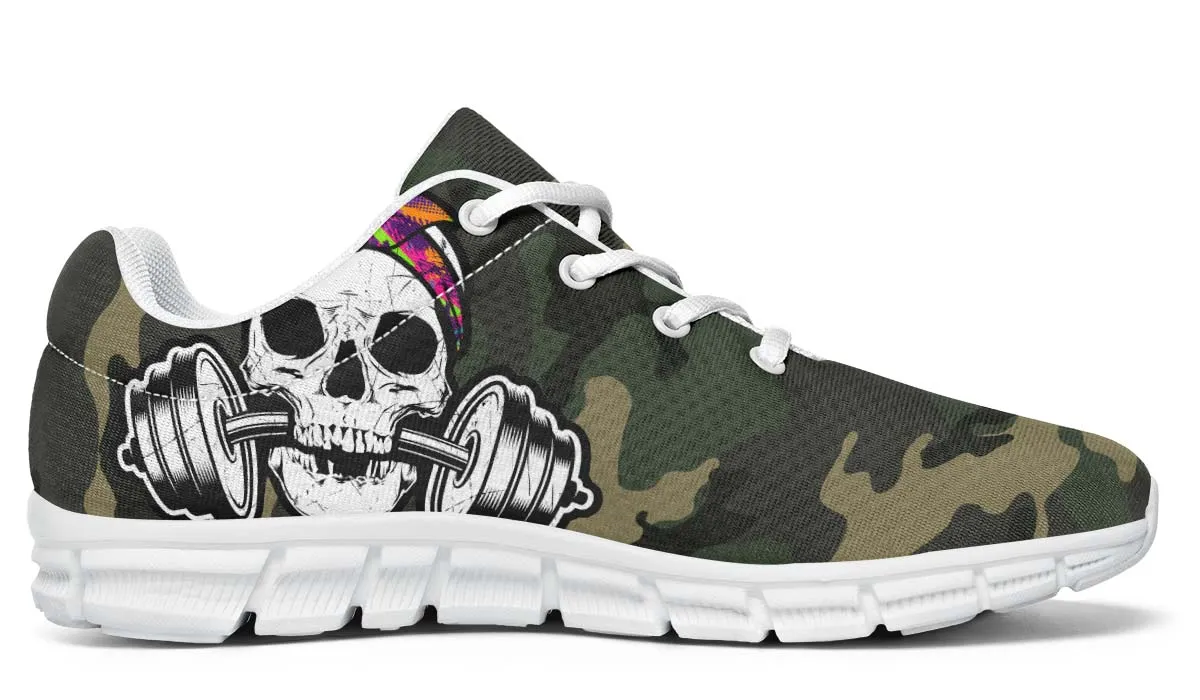 Color half Tone Dumbbell Skull Camo