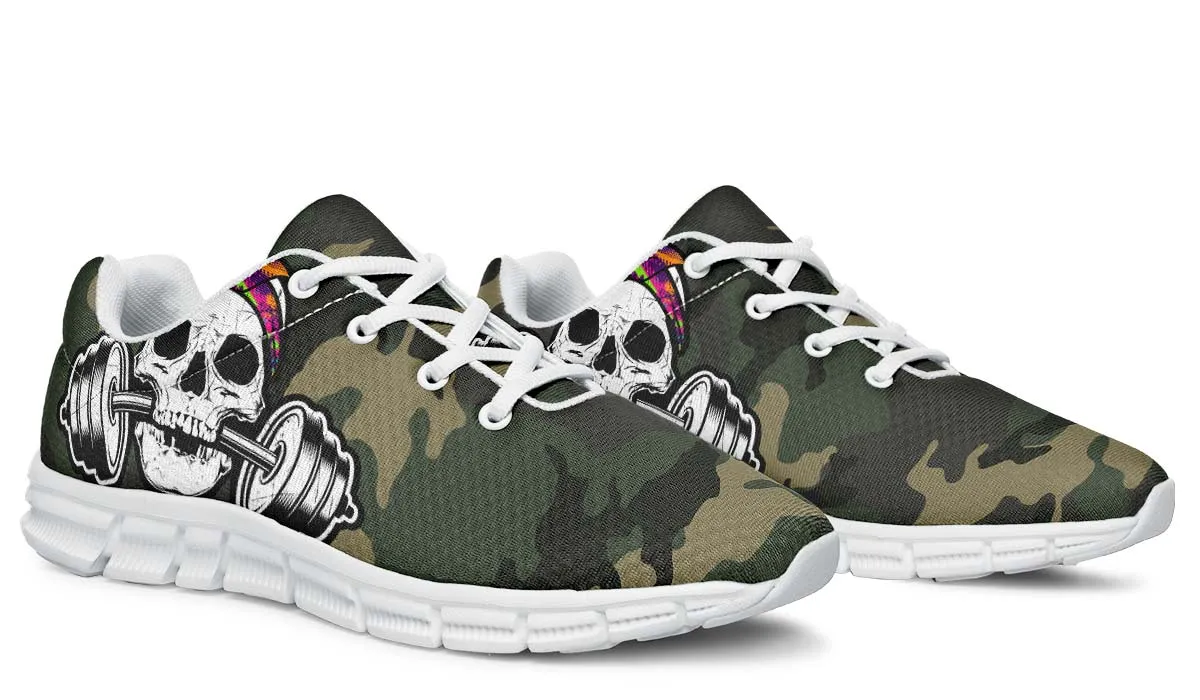 Color half Tone Dumbbell Skull Camo