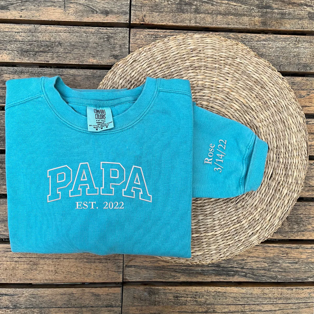 Comfort Color® Embroidered Papa Shirt, Gift for Father's Day