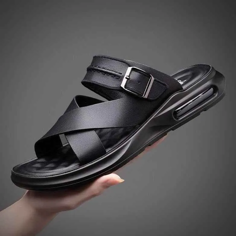 Comfortable Leather Men's Casual Shoes - Soft Flat Sandals MCSX07