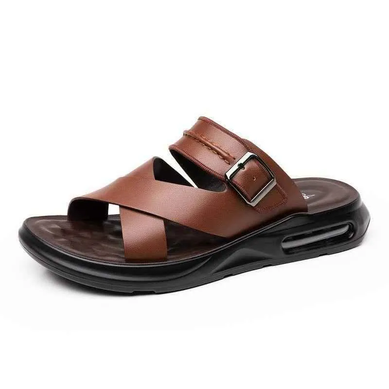 Comfortable Leather Men's Casual Shoes - Soft Flat Sandals MCSX07