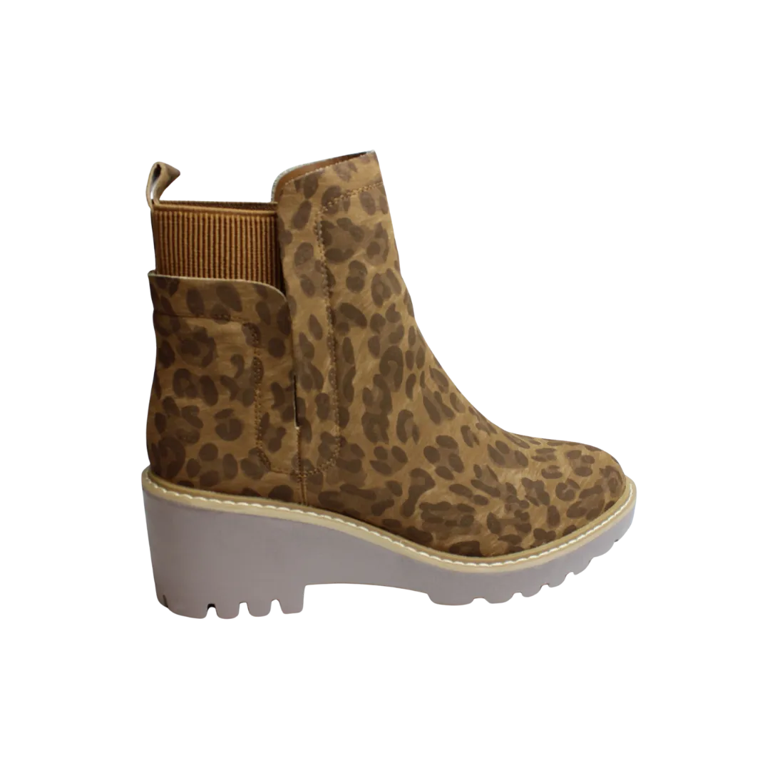 Corkys Women's Mid Heel Brown Leopard Bootie