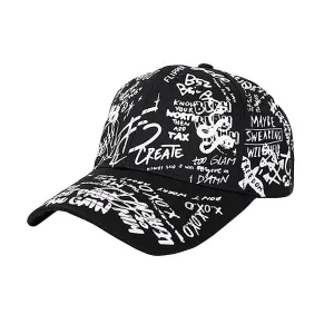 Cotton Adjustable Baseball Cap Graffiti Art Tattoo Graphic Hat YZ10135