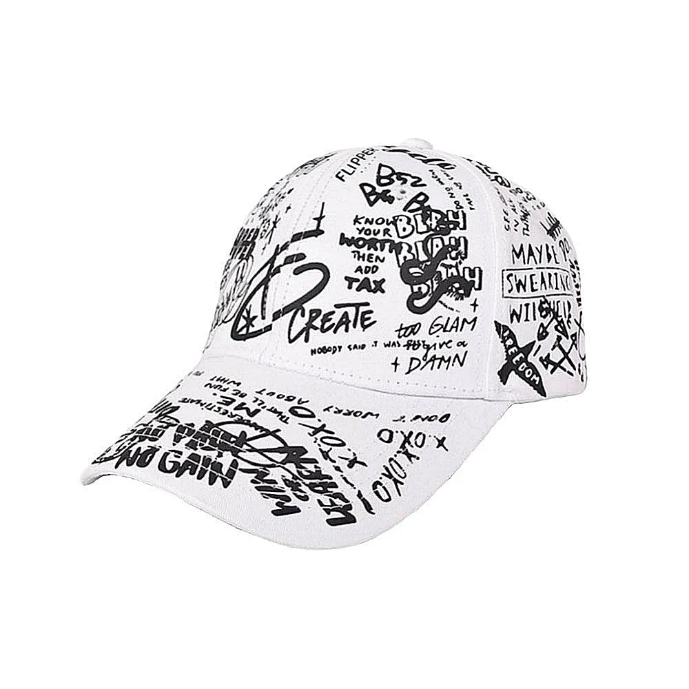 Cotton Adjustable Baseball Cap Graffiti Art Tattoo Graphic Hat YZ10135