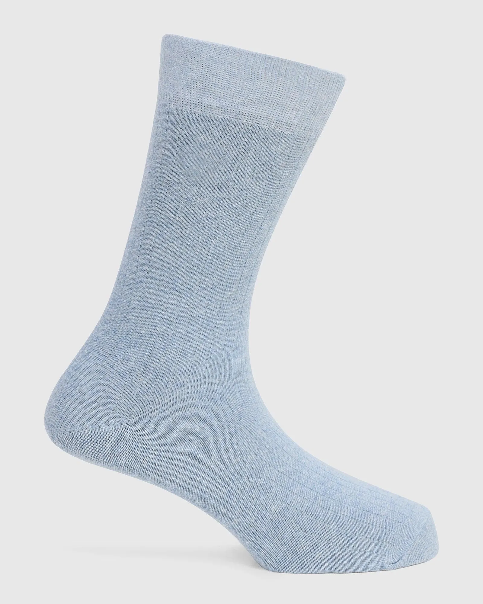 Cotton Shadow Blue Textured Socks - Turkey