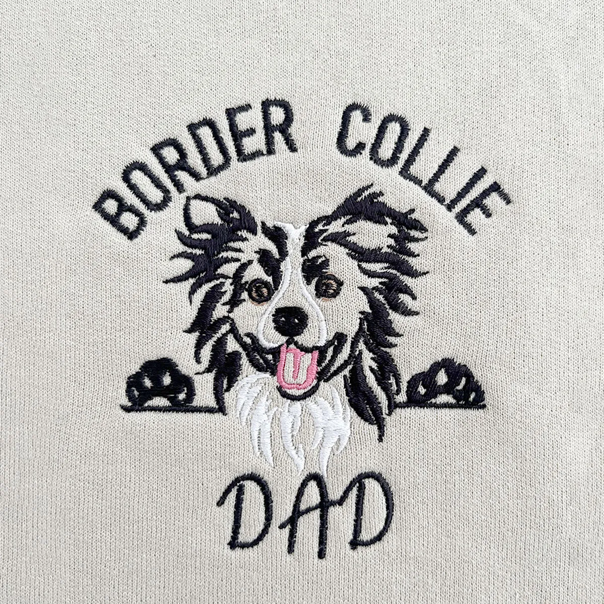 Custom Border Collie Dog Dad Embroidered Collar Shirt, Personalized Shirt with Dog Name, Best Gifts For Boxer Lovers