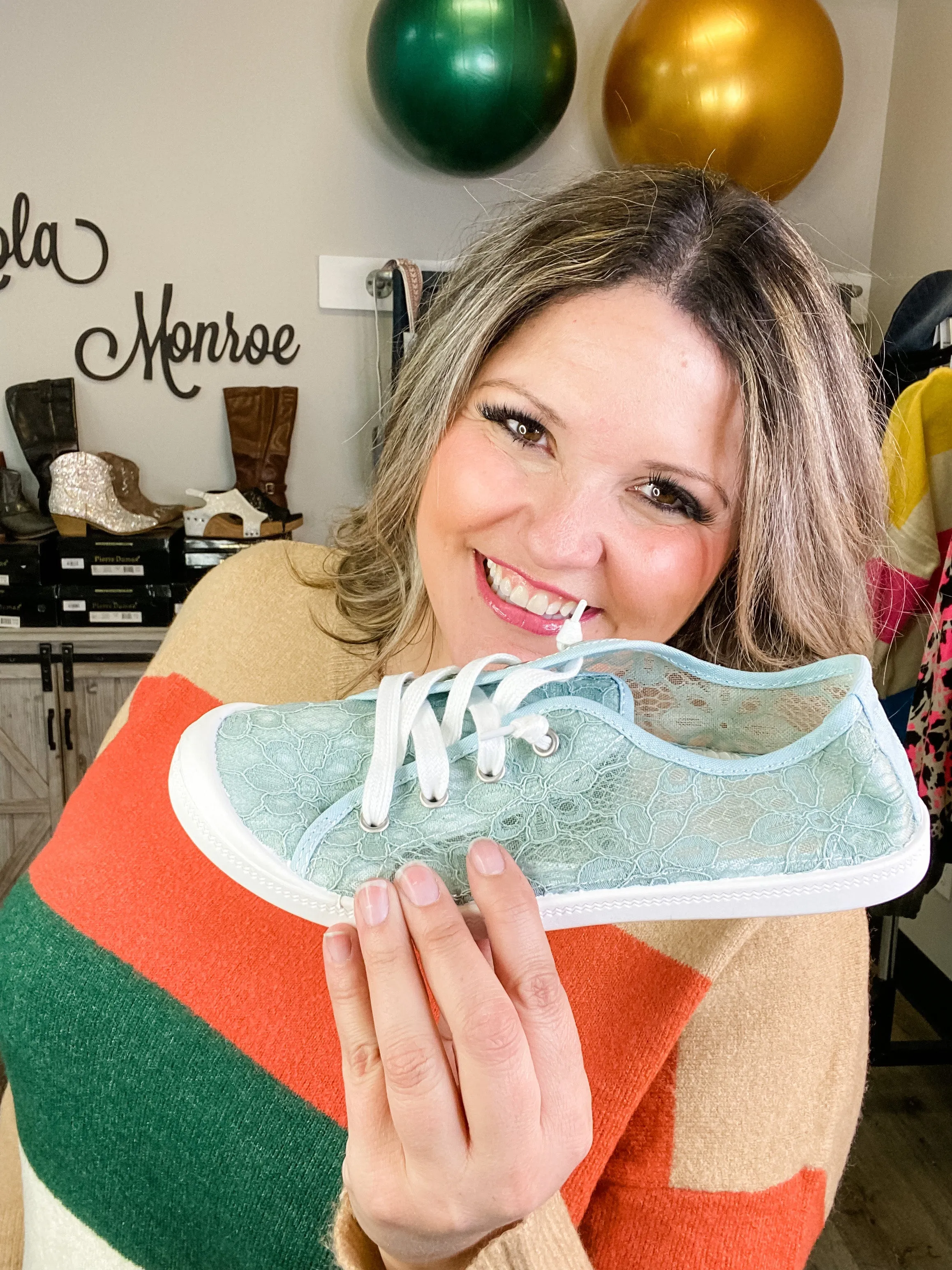 Custom Sneakers (Teal Lace)