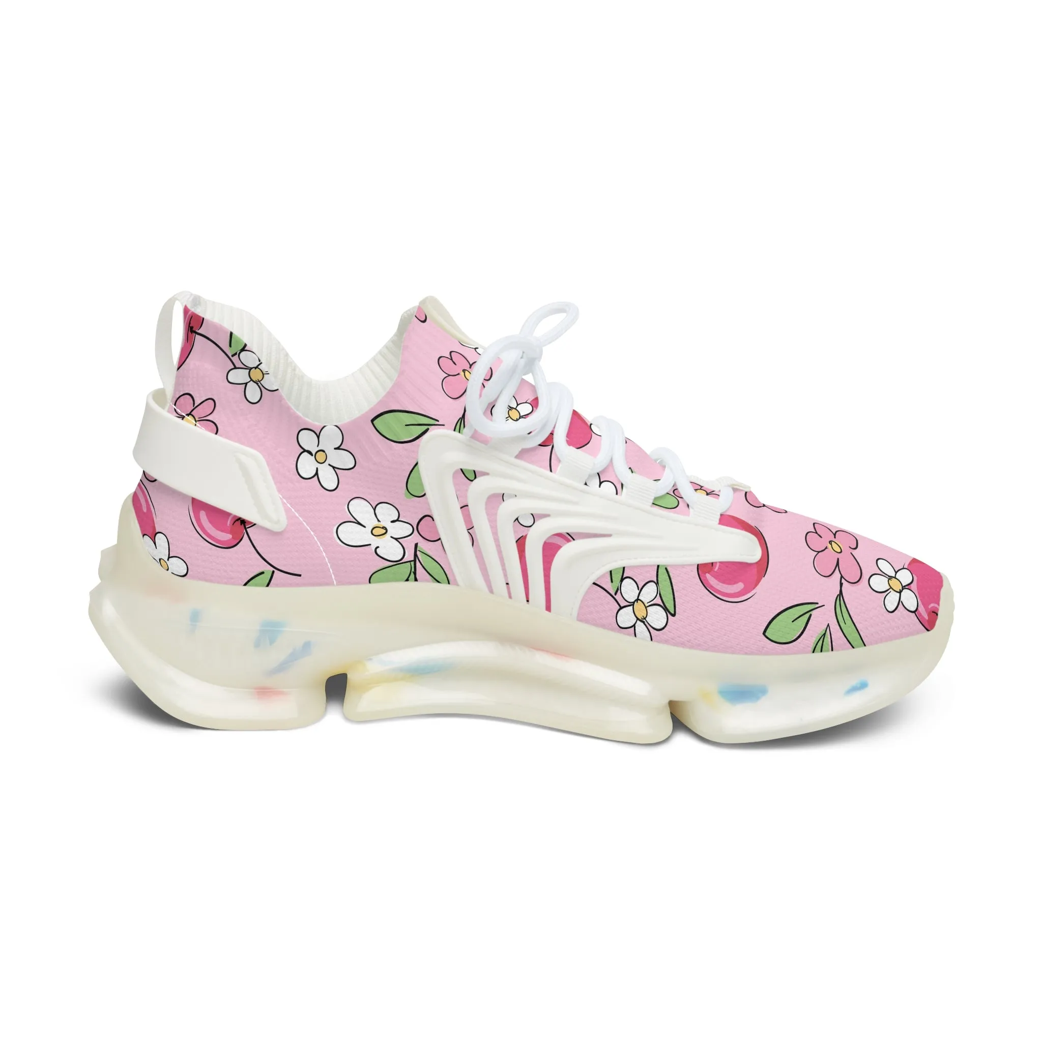 Cute Cherry and Flowers Women's Mesh Sneakers