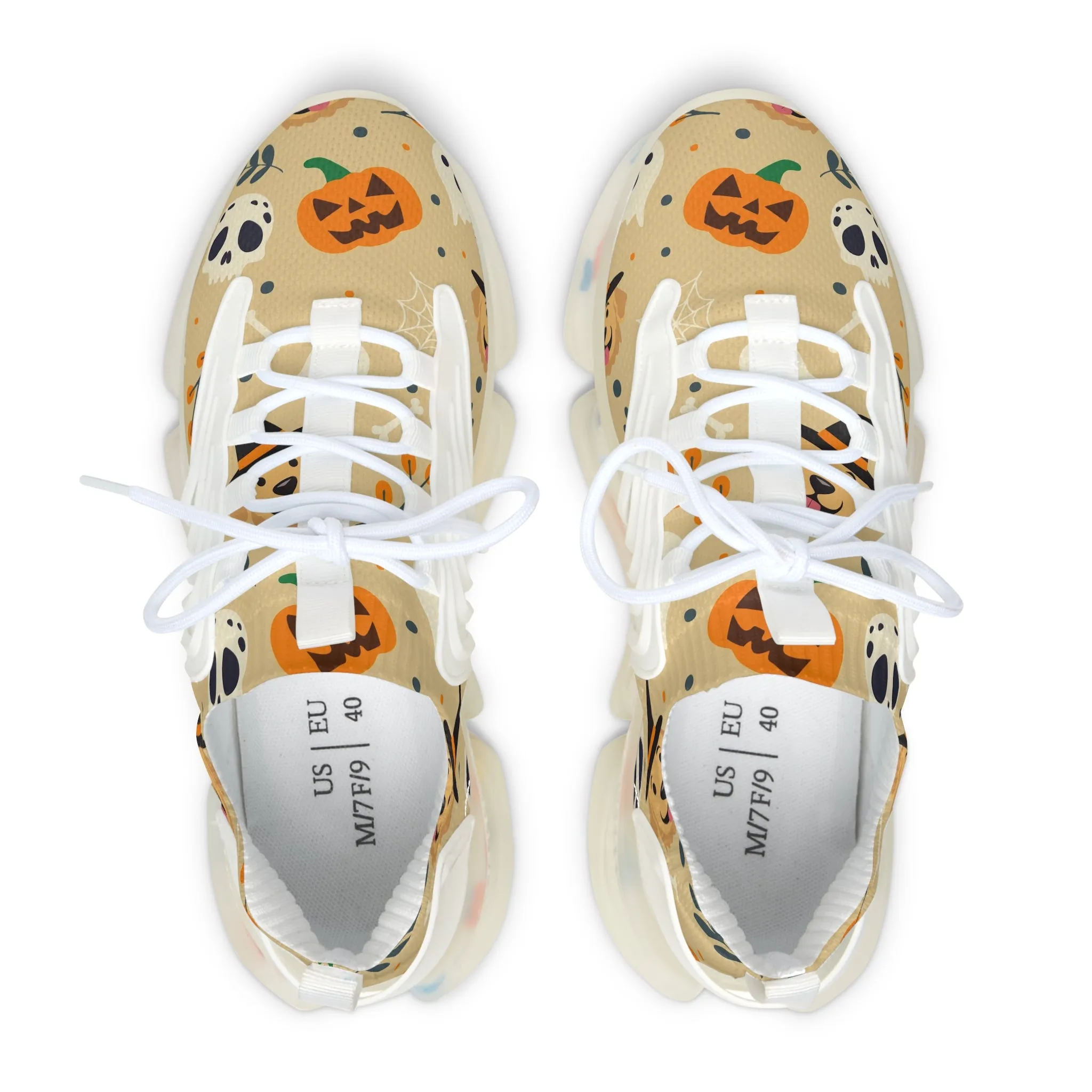 Cute Halloween Golden Retriever Women's Mesh Sneakers