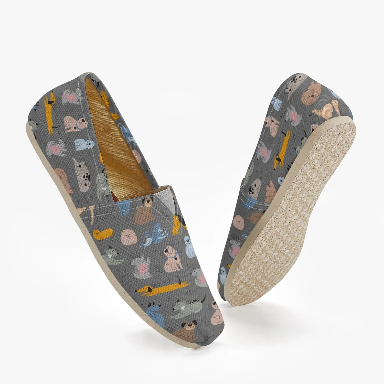 Cute Pups Canvas Toms Shoes