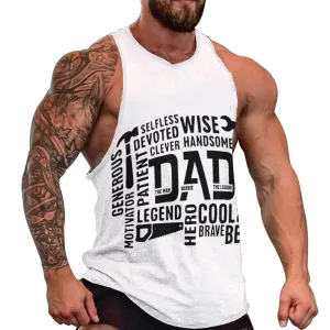 DAD Custom Text Polyester Sport Tank Top Men Vest