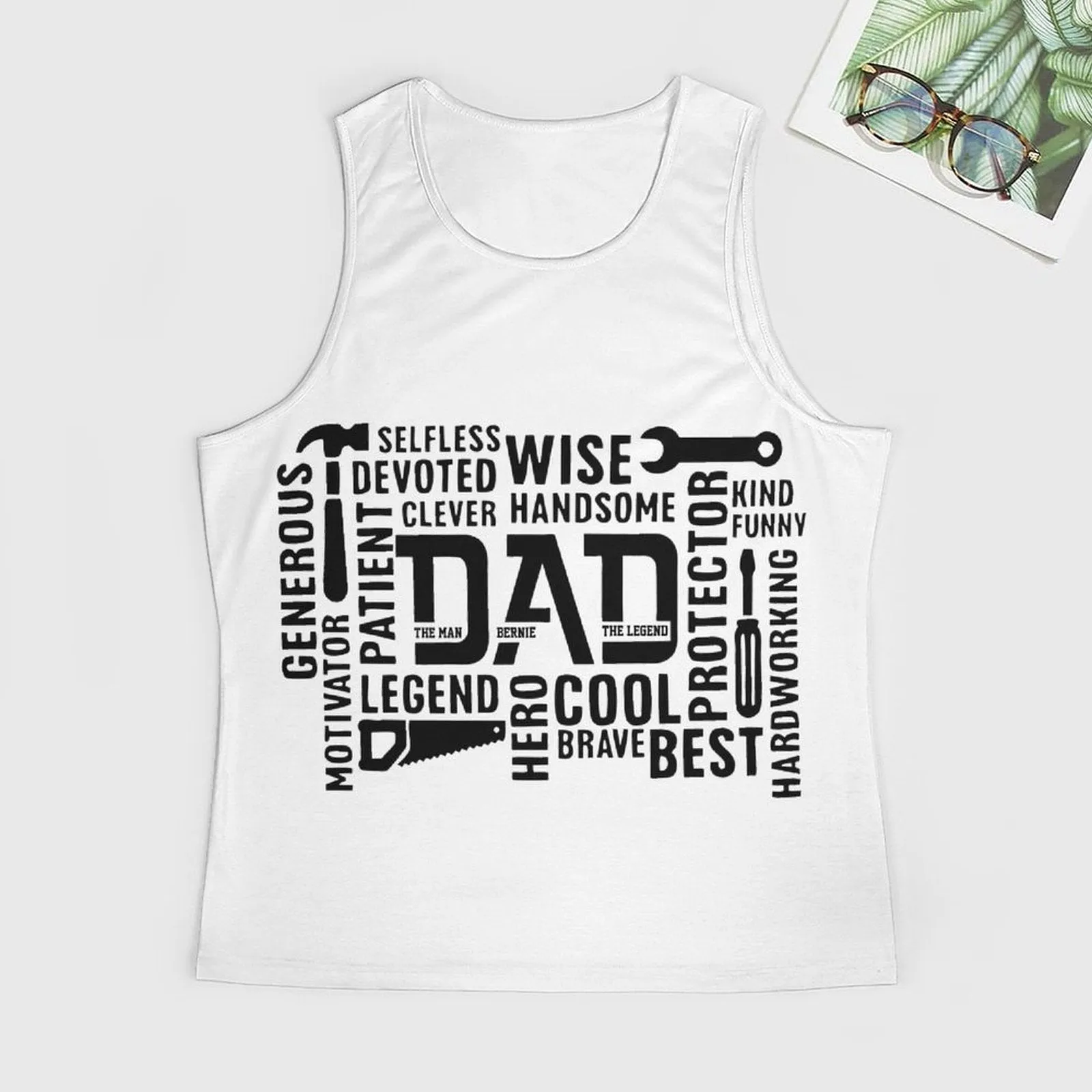 DAD Custom Text Polyester Sport Tank Top Men Vest