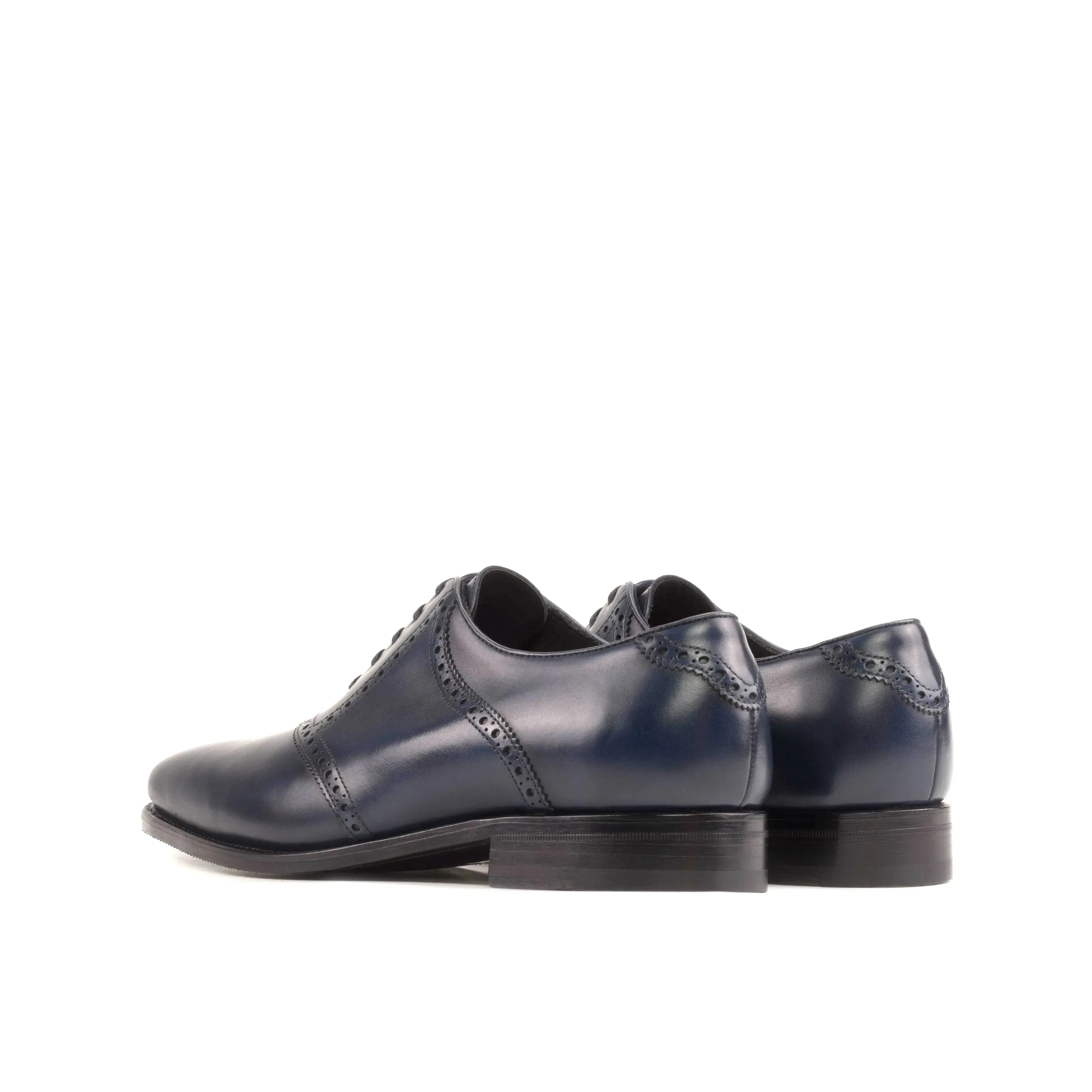 DapperFam Fabrizio in Navy Men's Italian Leather Saddle