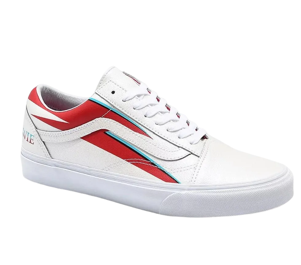 David Bowie Old Skool Aladdin Sane White Size 12 Sneaker by Vans Shoes