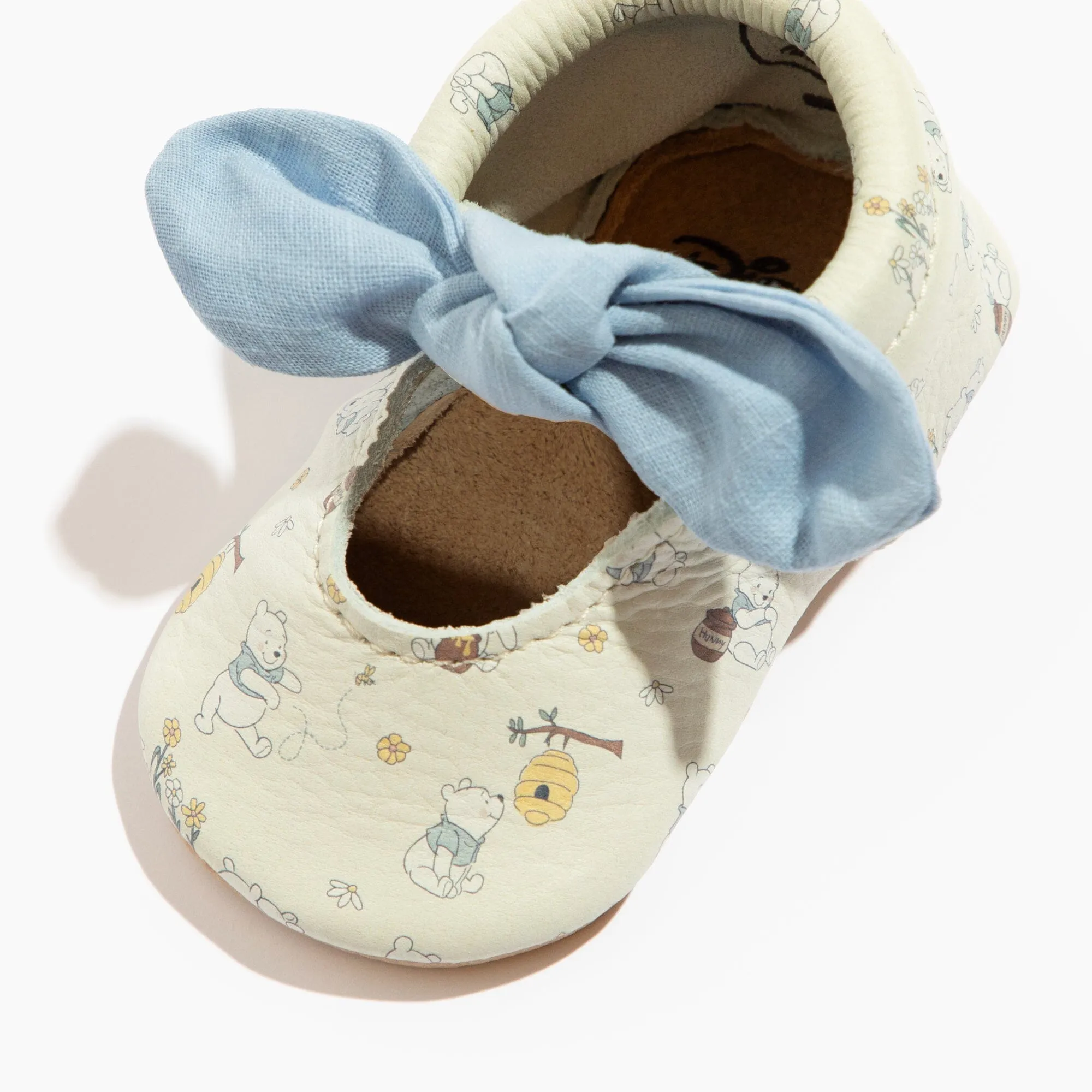 Disney Pooh Bear Linen Knotted Bow Baby Shoe