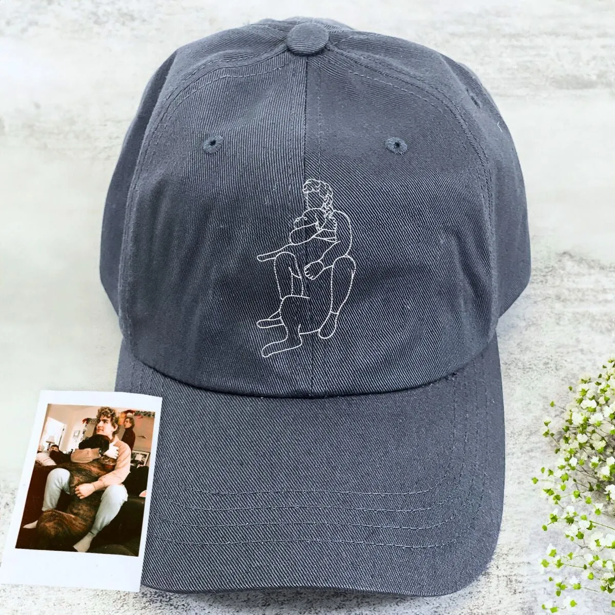 Dog Dad Hat from Photo, Embroidered Gift for Dad