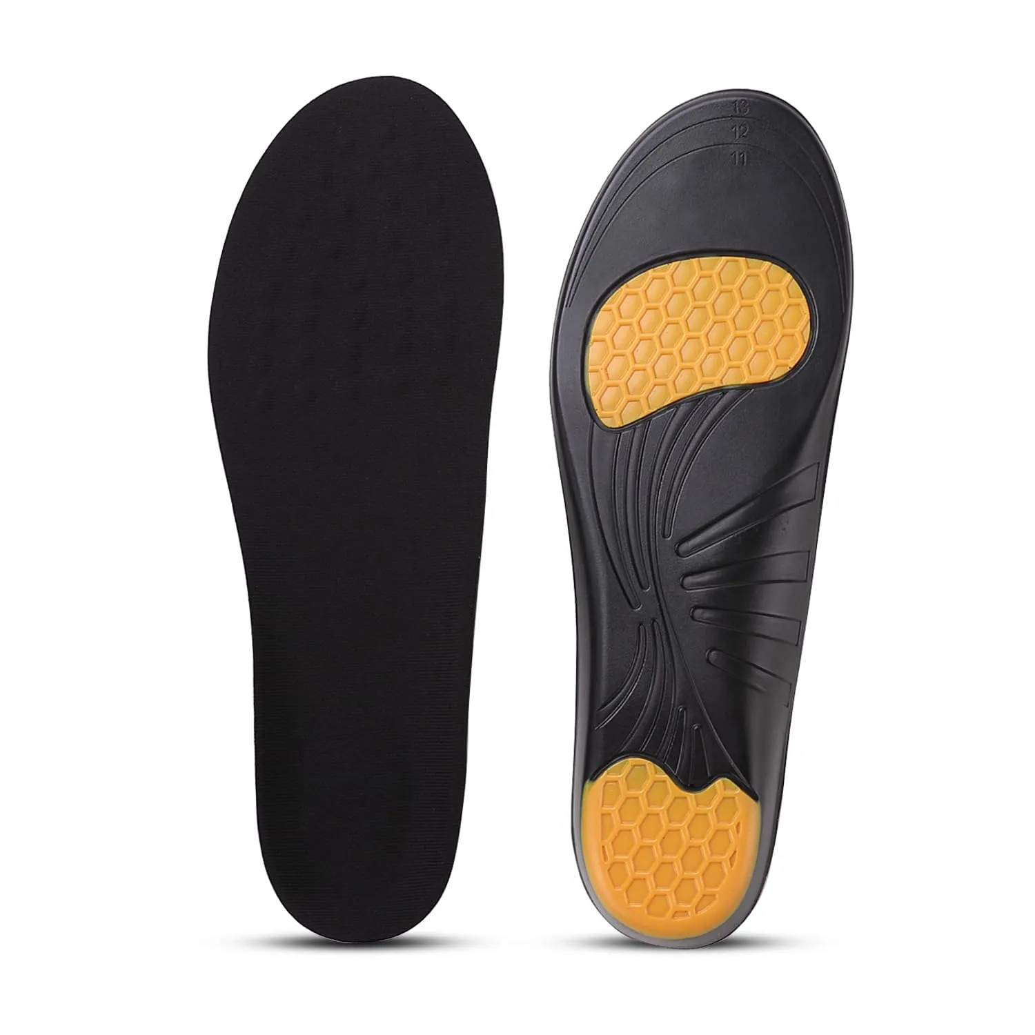 Dr Foot Stabilizing Support Insoles | Breathable Fabric for Dry Feet | Dual-Layer Foam Cushion Design | Maximum Comfort | Gel Forefoot | Heel for Impact Protection | - 1 Pair - (Medium Size)