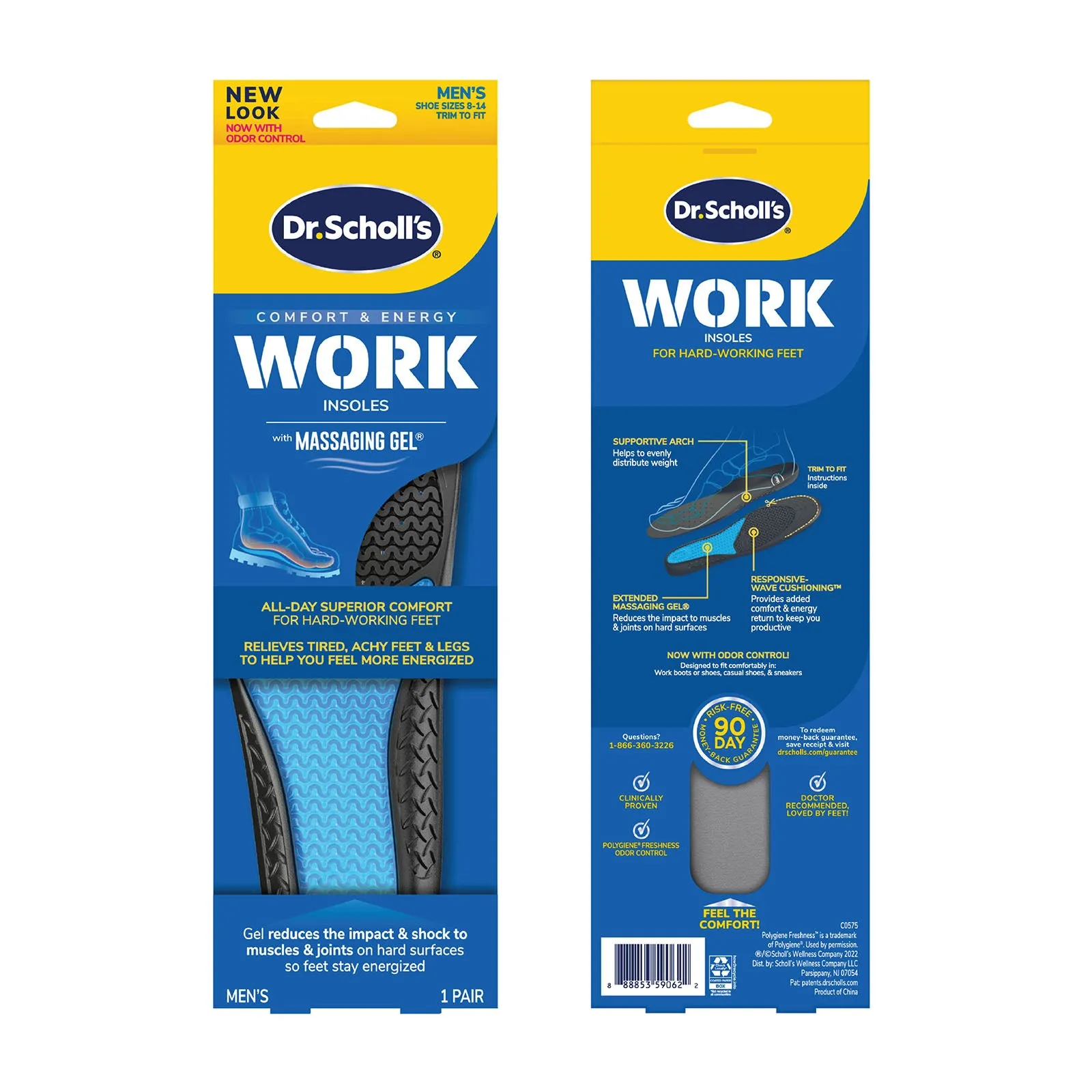 Dr.Scholl Work Insoles with Massaging Gel Men