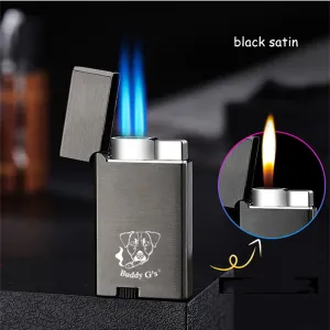 Dual Burner Refillable Butane Lighter - Soft Flame and Jet Torch Lighter