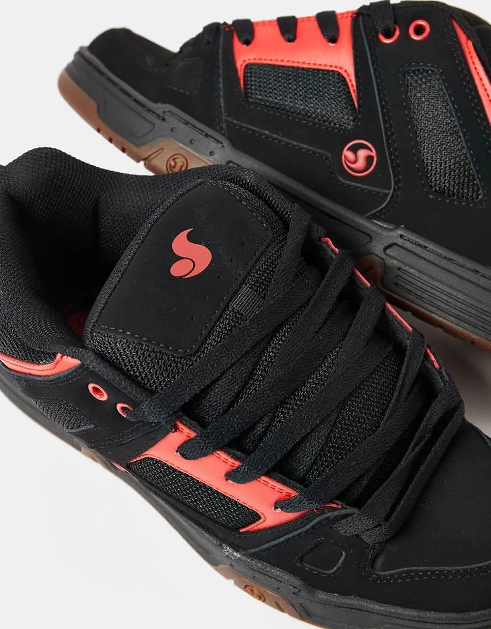 DVS Gambol Skate Shoes - Black/Red/Gum Nubuck