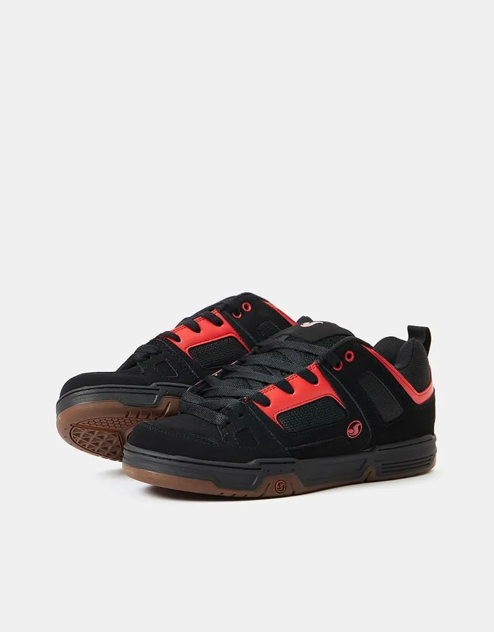 DVS Gambol Skate Shoes - Black/Red/Gum Nubuck