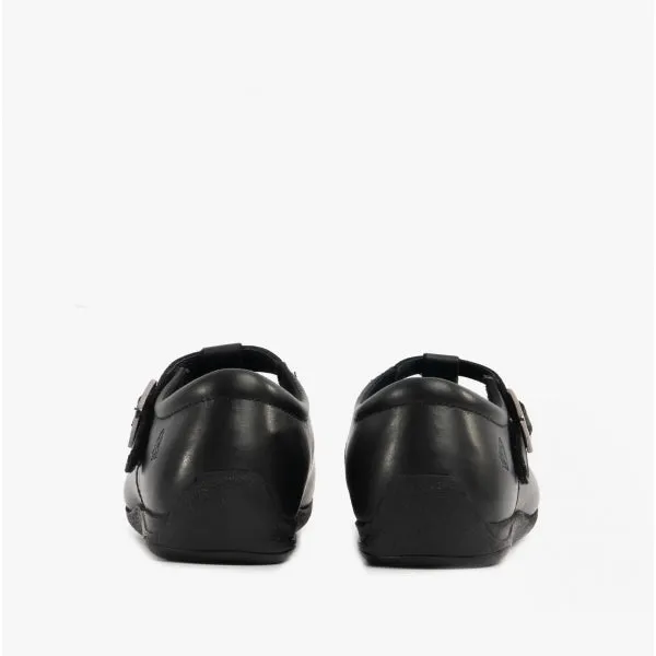 ELIZA Girls Leather Buckle Shoes Black