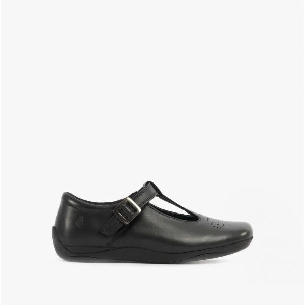 ELIZA Girls Leather Buckle Shoes Black