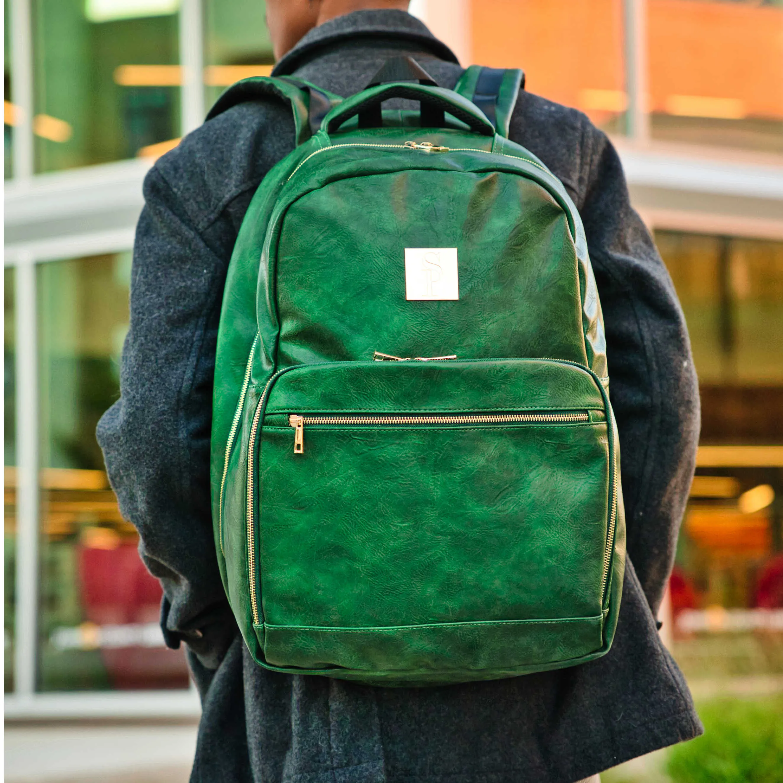 Emerald Green Luciano Leather 3 Bag Set