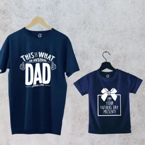 Father's Day Present of Awesome Dad - Father Son and Father Daughter Matching T-Shirts