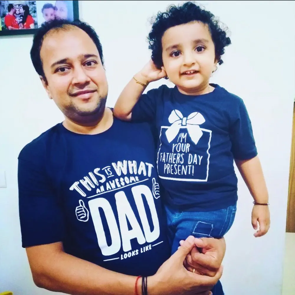 Father's Day Present of Awesome Dad - Father Son and Father Daughter Matching T-Shirts