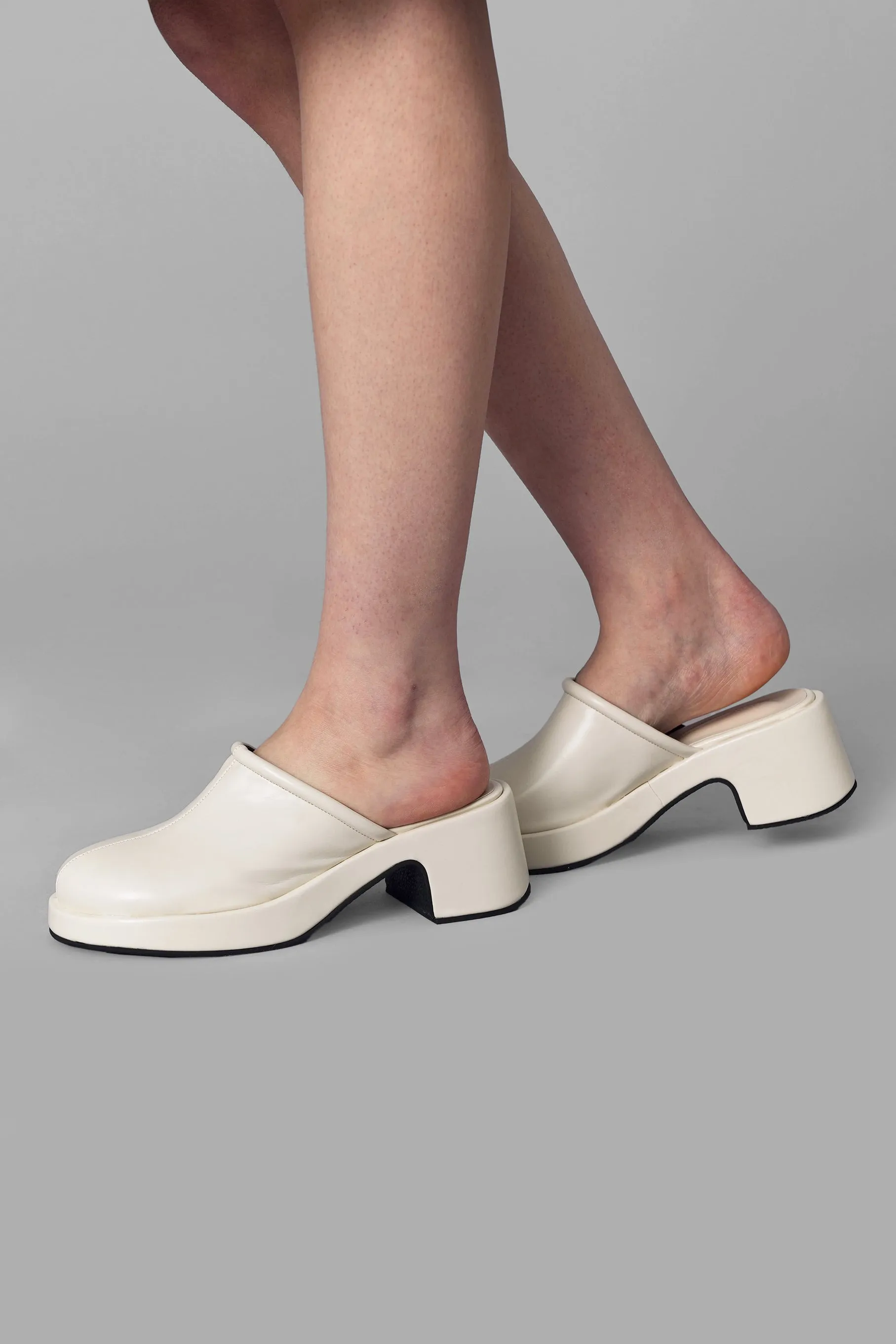 Faux Leather Heeled Clog