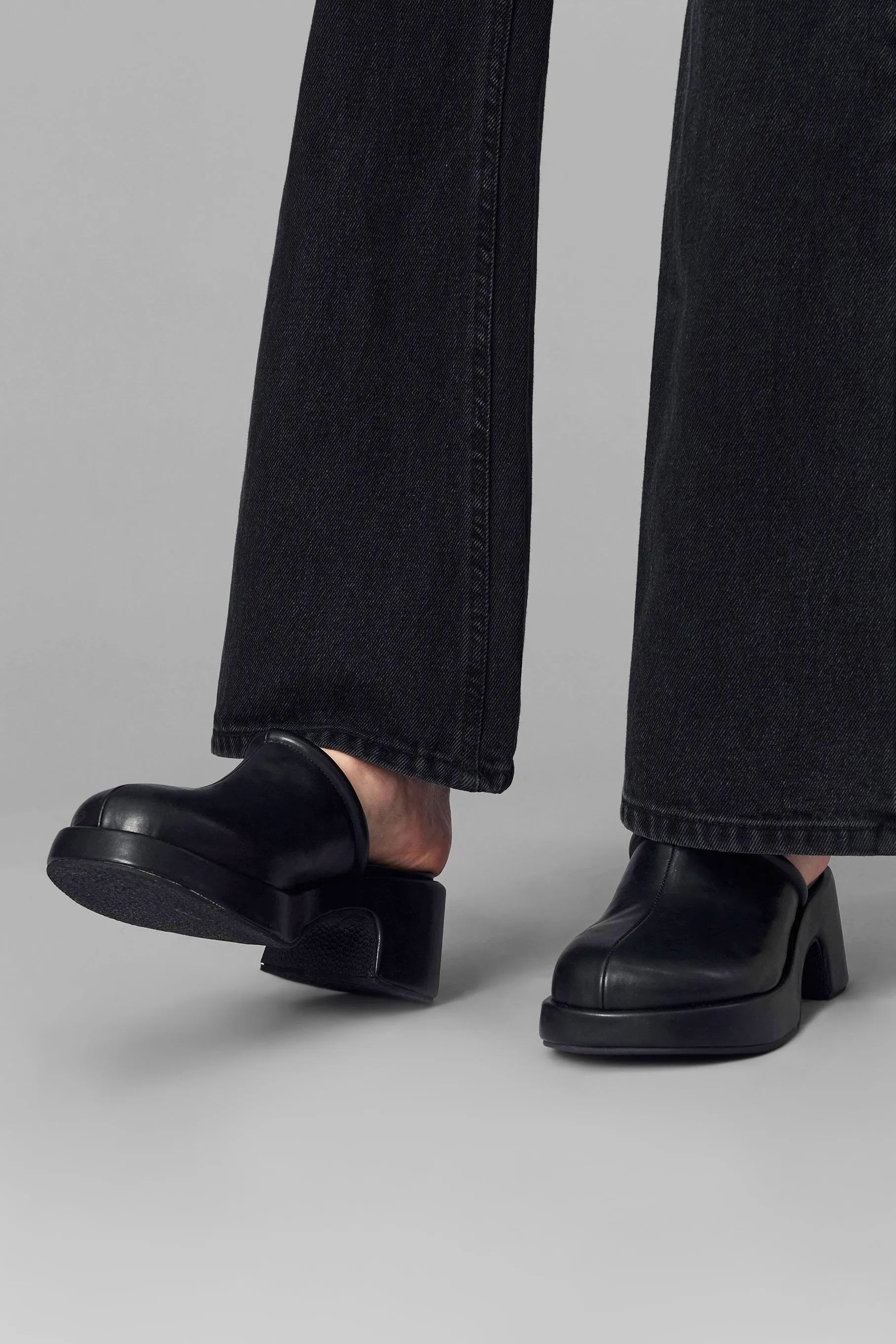 Faux Leather Heeled Clog