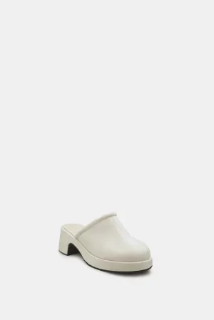 Faux Leather Heeled Clog