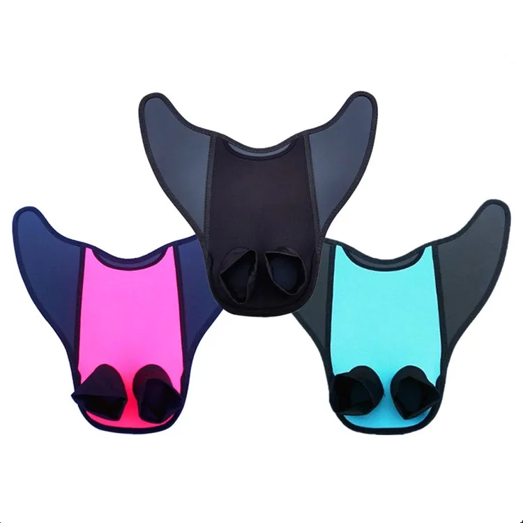 Fish Tail Shaped Fins Swimming Training Equipment Snorkeling Flippers, Size: Adult(Black)