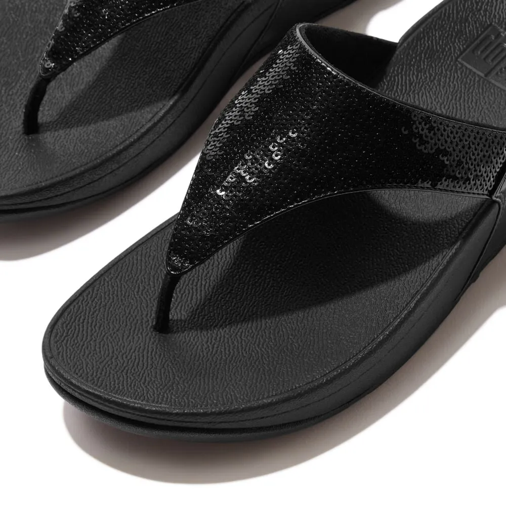 FitFlop Lulu Sequin Sandals - All Black