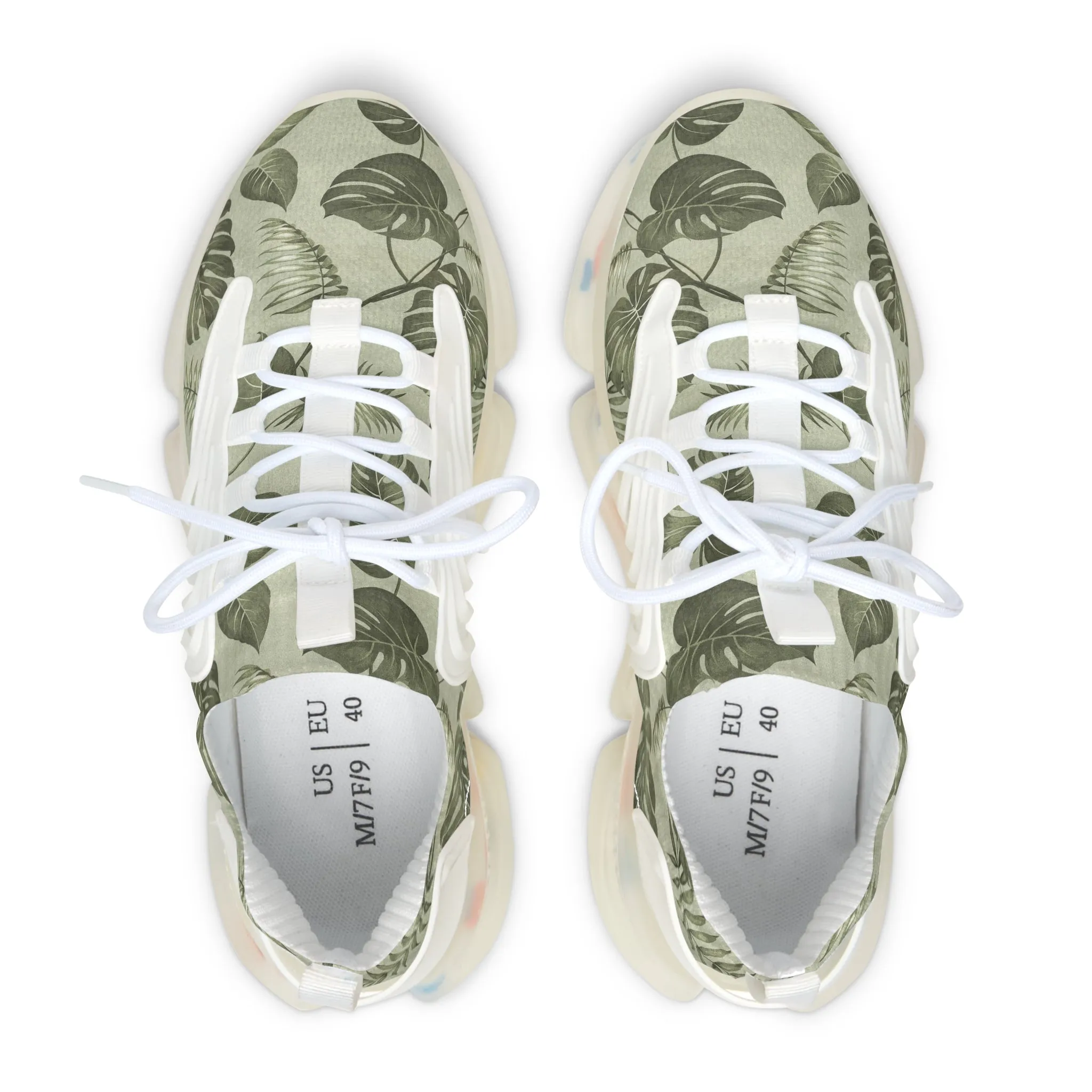 Floral Leaf Greenery Women's Mesh Sneakers