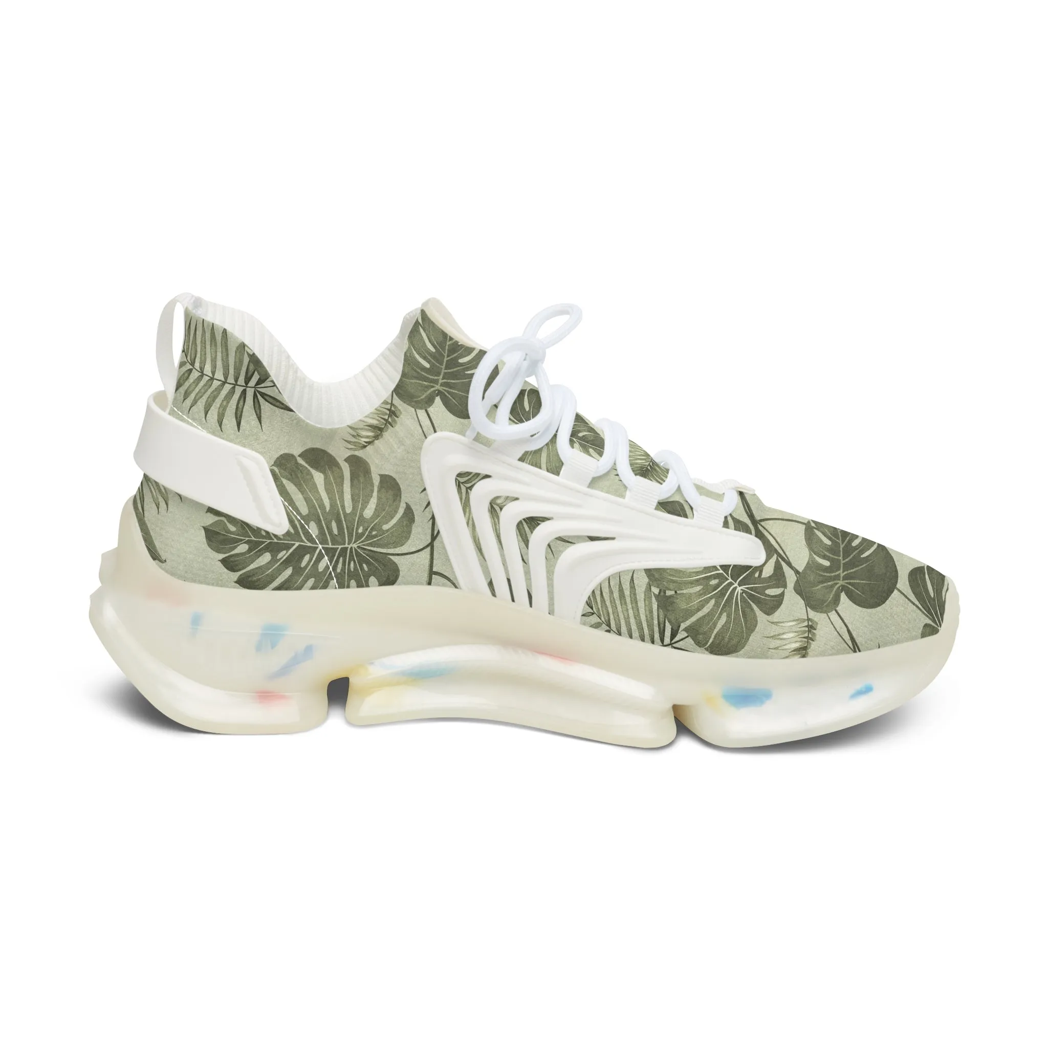 Floral Leaf Greenery Women's Mesh Sneakers