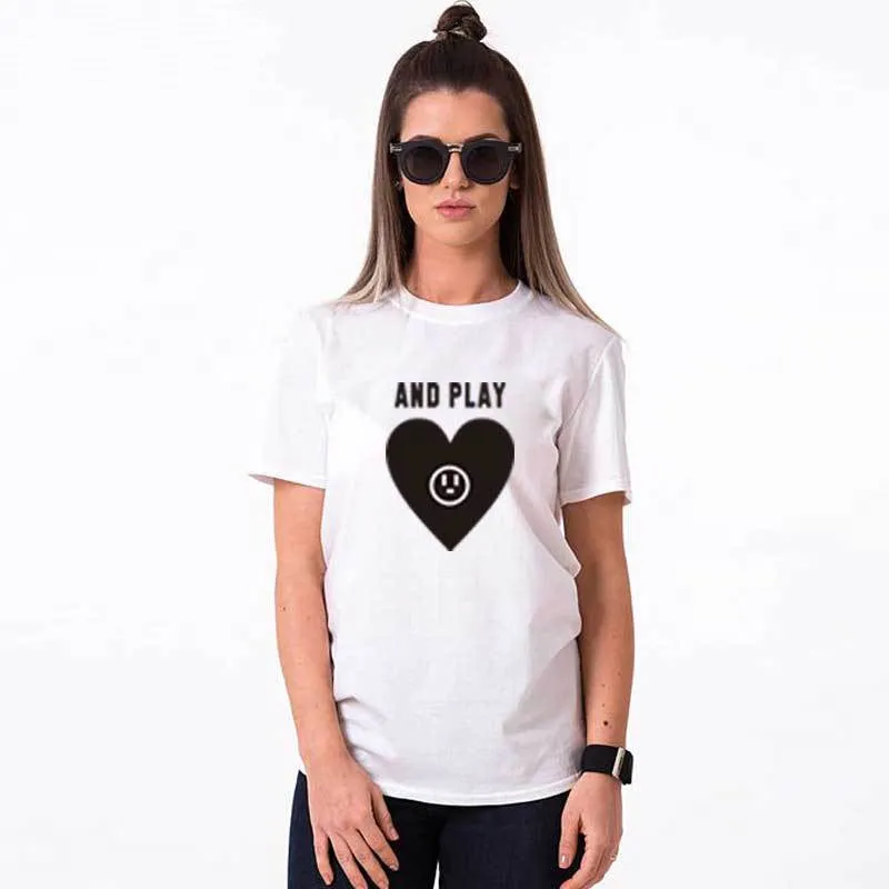 Foreign Trade Couple T-shirt Couple Wear Europe And America INS Valentine's Day Gift