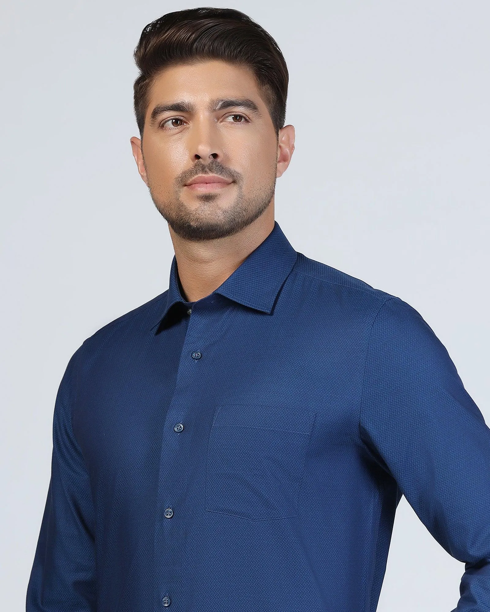 Formal Navy Textured Shirt - Jim