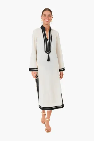 French Cream and Black Tory Midi Tunic