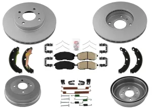 Front Disc Brake Rotors Brake Drums Pads Shoes for Nissan Altima 1999-2000 2.4L