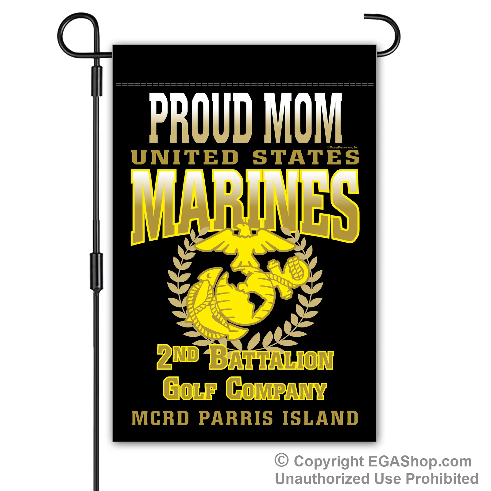 Garden Flag: Golf Proud Family, Mom, Dad (Parris Island)