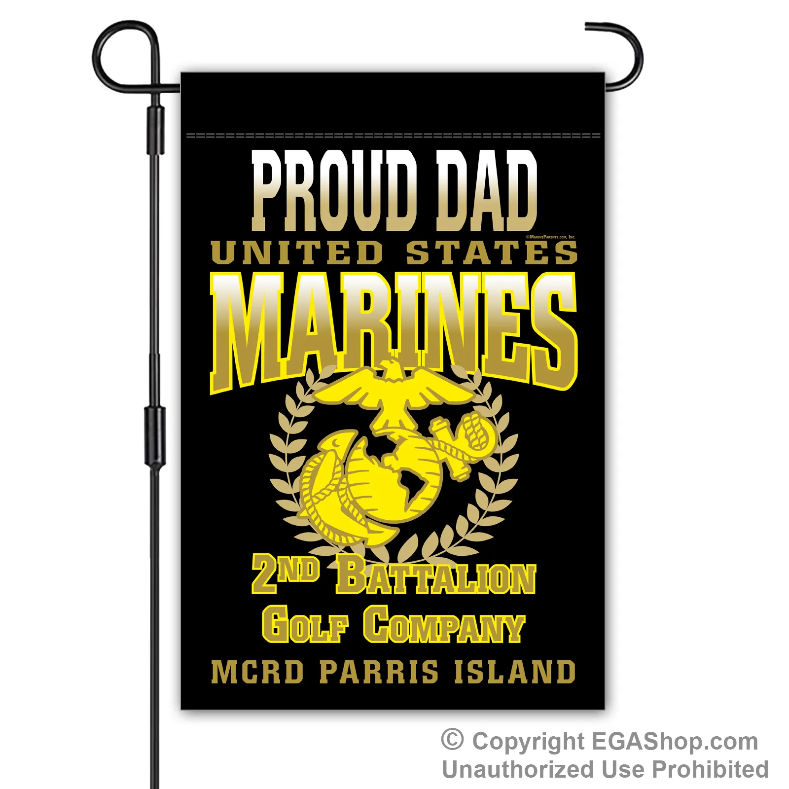 Garden Flag: Golf Proud Family, Mom, Dad (Parris Island)