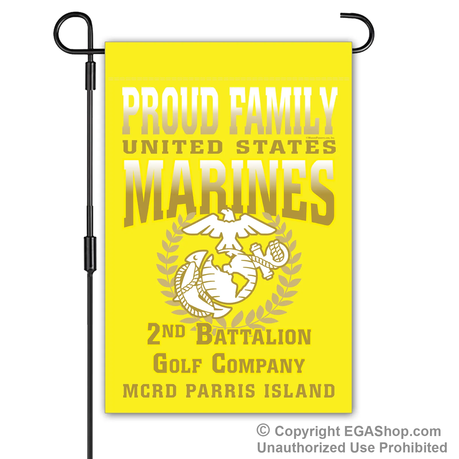 Garden Flag: Golf Proud Family, Mom, Dad (Parris Island)