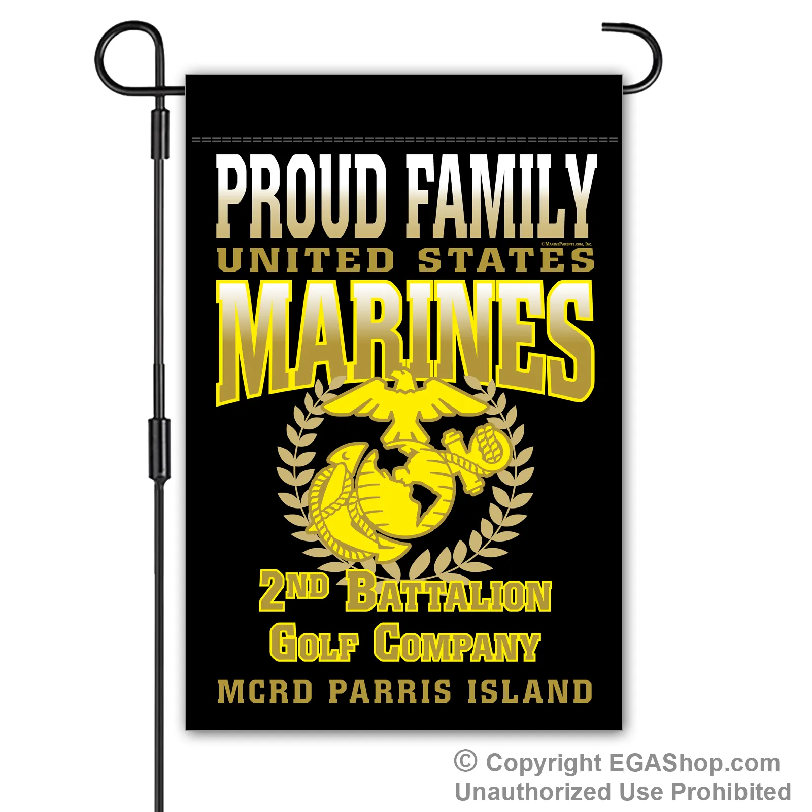 Garden Flag: Golf Proud Family, Mom, Dad (Parris Island)