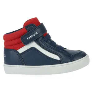 Geox scarpa alta da bambino con laccio elastico e velcro Gisli B361ND 05410 C0735 blu-azzurro