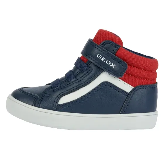 Geox scarpa alta da bambino con laccio elastico e velcro Gisli B361ND 05410 C0735 blu-azzurro